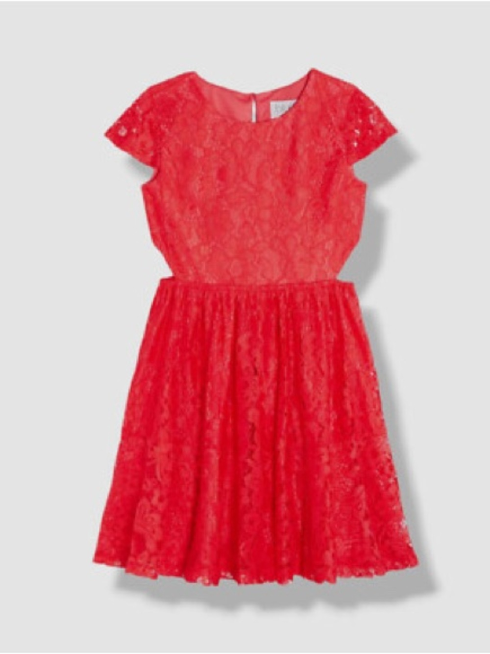 Blush by Us Angels Cap sleeve Lace Cutout Dress in Red Coral size 14